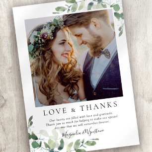 Eucalyptus Photo Wedding Thank You Card