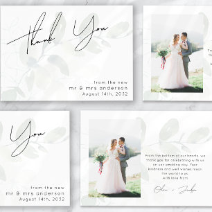 Eucalyptus Photo Wedding Thank You Card