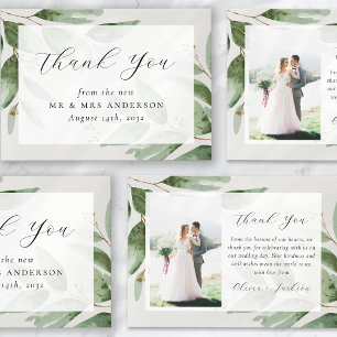 Eucalyptus Photo Wedding Thank You Card