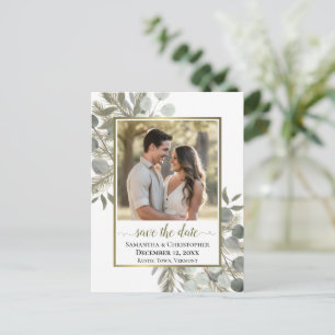 Eucalyptus & Pine Wedding Save the Date Photo Announcement Postcard