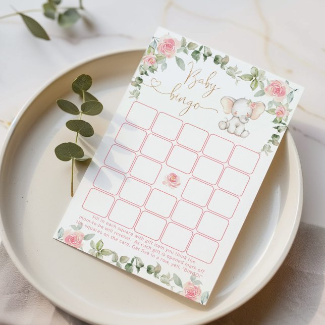 Eucalyptus pink elephant Baby bingo game (Creator Uploaded)