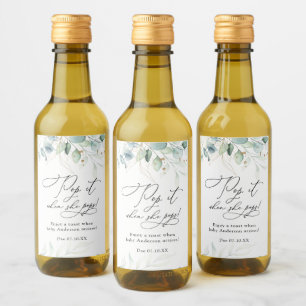 Eucalyptus Pop it when She Pops Baby Shower  Wine Label