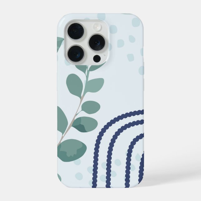 Eucalyptus Praying Mantis Australian Botanical Art iPhone Case (Back)