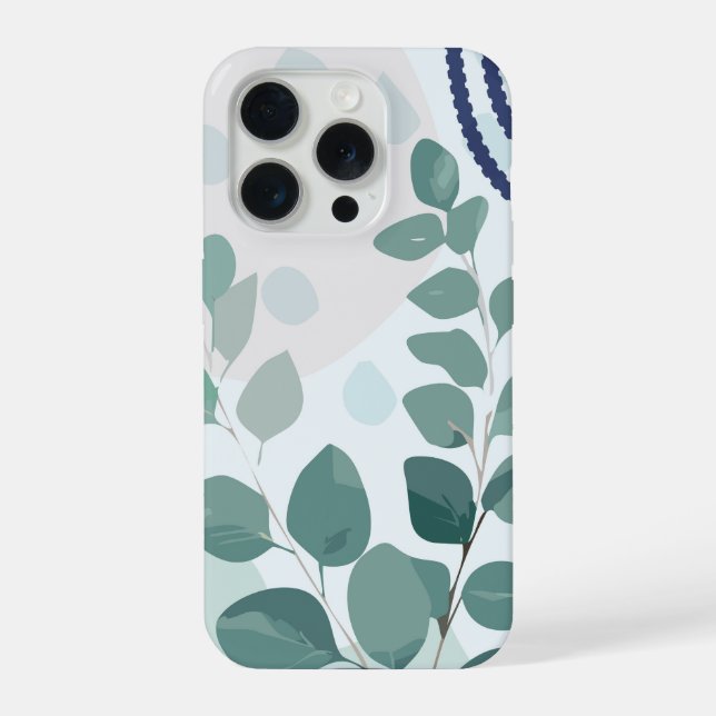 Eucalyptus Praying Mantis Australian Botanical Art iPhone Case (Back)