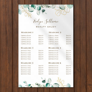 Eucalyptus Price List Poster