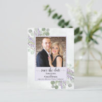 Eucalyptus Purple Wedding Save the Date Photo
