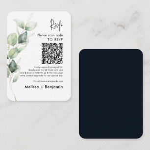 Eucalyptus QR Code RSVP Wedding Enclosure Card