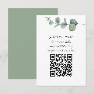 Eucalyptus QR Code Wedding RSVP  Enclosure Card