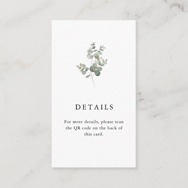 Eucalyptus QR Enclosure Card (Front)