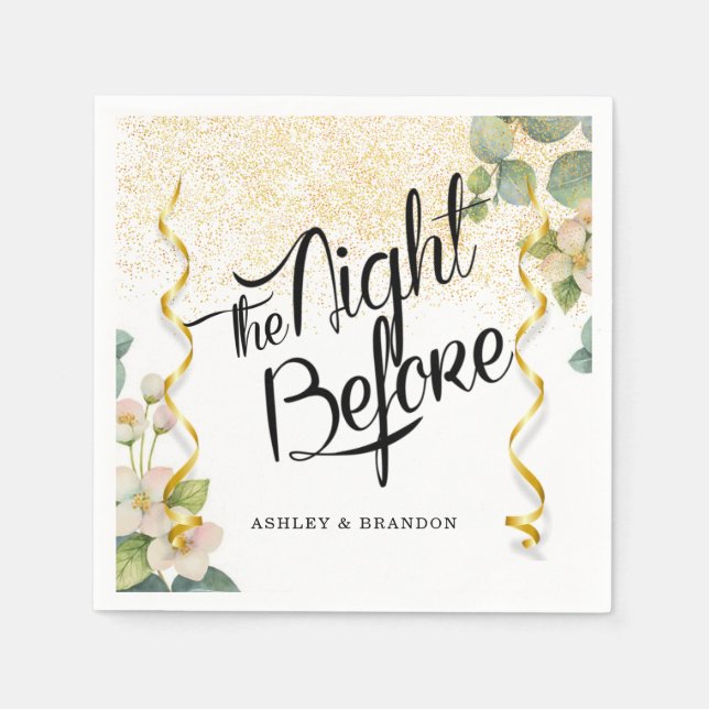 Eucalyptus Rehearsal Dinner Napkins (Front)