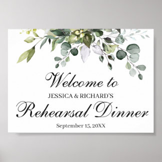 Eucalyptus Rehearsal Dinner Welcome Poster Sign