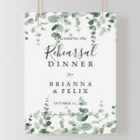 Eucalyptus Rehearsal Dinner Welcome Sign