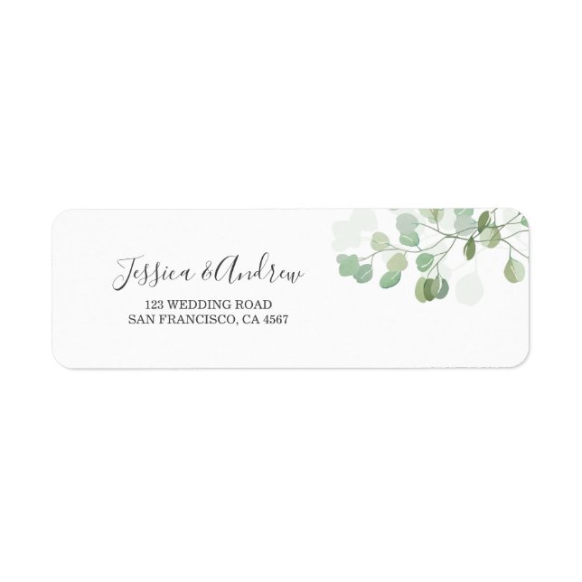 Eucalyptus Return Address Label Foliage Bohemian (Front)