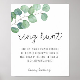 Eucalyptus - Ring hunt bridal shower game Poster