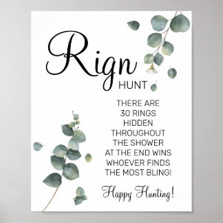 Eucalyptus Ring Ring bridal shower game sign