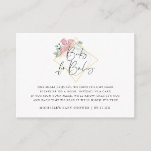 Eucalyptus Rose Geometric Baby Shower Book Request Enclosure Card