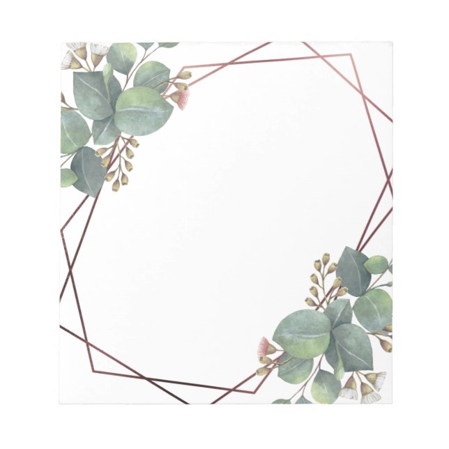 Eucalyptus rose gold notepad (Front)