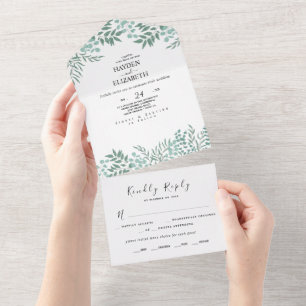 Eucalyptus Rustic All InOne Wedding Invite Supplie