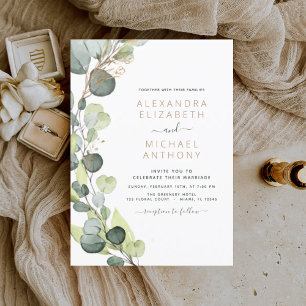 Eucalyptus Rustic Botanical Greenery Wedding Invitation
