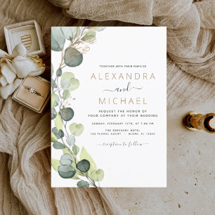 Eucalyptus Rustic Botanical Greenery Wedding Invitation