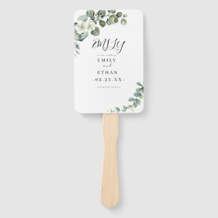 Eucalyptus Rustic Greenery Wedding Hand Fan
