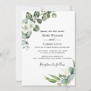 Eucalyptus Rustic Greenery Wedding Invitation