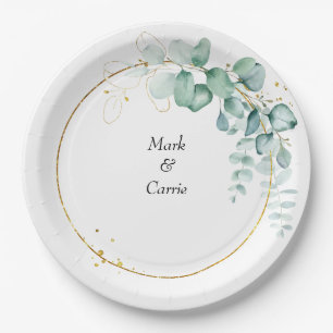 Eucalyptus Rustic Greenery Wedding Paper Plate