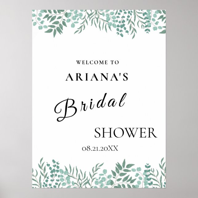 Eucalyptus Rustic Greenery Wedding Sign (Front)