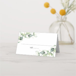 Eucalyptus Rustic Script Greenery Wedding Table Place Card