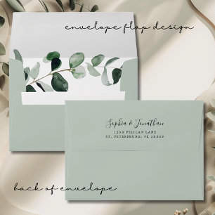 Eucalyptus Sage Botanical Custom Wedding Envelope