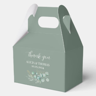 Eucalyptus Sage Green Botanical Wedding  Favour Box