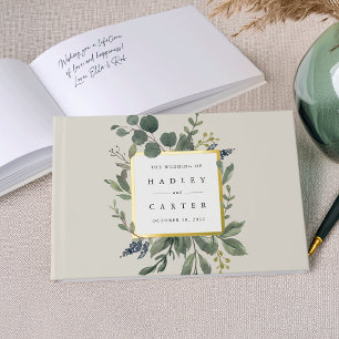 Eucalyptus & Sage   Green Botanical Wedding Guest Book