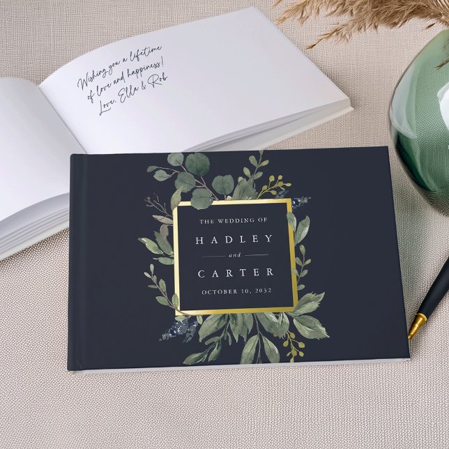 Eucalyptus & Sage | Green Botanical Wedding Guest Book (Creator Uploaded)
