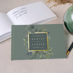 Eucalyptus & Sage Green Botanical Wedding Guest Book