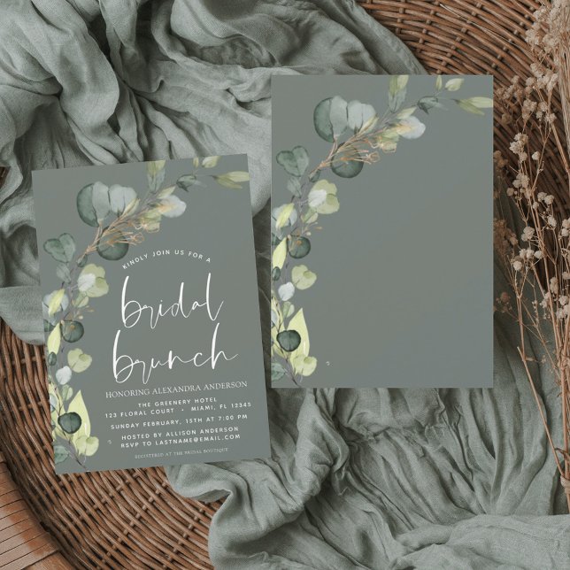 Eucalyptus Sage Green Bridal Brunch Shower Invitation (Creator Uploaded)