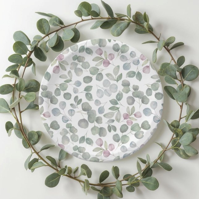 Eucalyptus  sage green paper plate (Creator Uploaded)