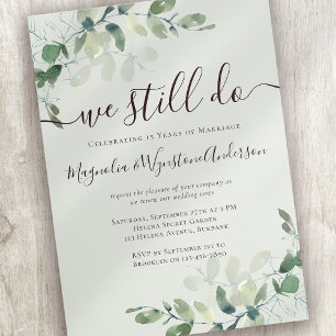 Eucalyptus Sage Green Vow Renewal Invitation