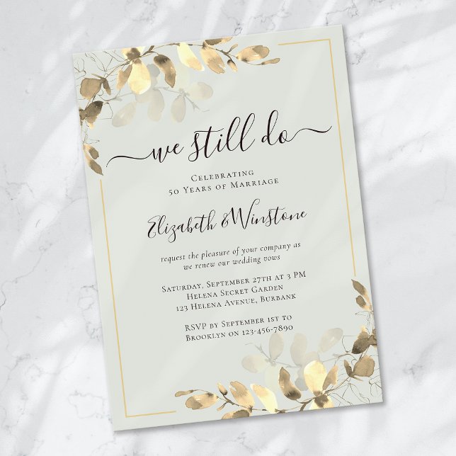 Eucalyptus Sage Green Vow Renewal Invitation (Creator Uploaded)