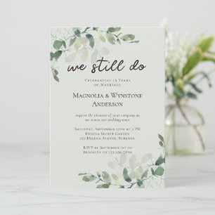 Eucalyptus Sage Green Vow Renewal Invitation