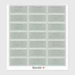 Eucalyptus Sage Green Wedding Guest Address Label<br><div class="desc">This eucalyptus sage green wedding guest address label is a dreamy ensemble that embodies the essence of vintage charm and modern elegance. Featuring handcrafted designs adorned with eucalyptus greenery, and dusty rose florals accented with gold geometric borders and typography against a bright white and sage background. Explore our collection and...</div>