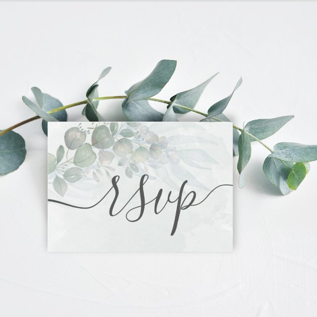 Eucalyptus sage green Wedding RSVP  Card (Creator Uploaded)