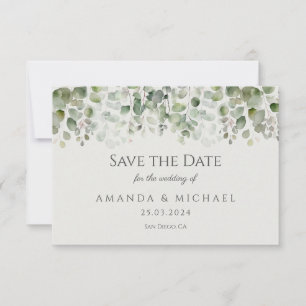 Eucalyptus Sage Green Wedding Save The Date