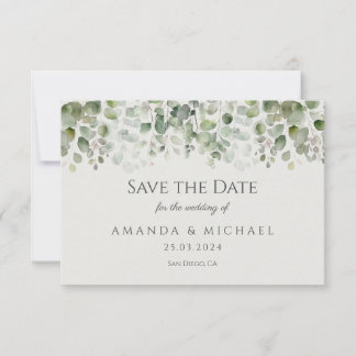 Eucalyptus Sage Green Wedding Save The Date