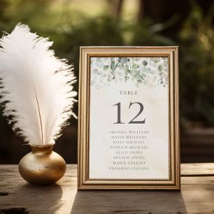 Eucalyptus Sage Green Wedding Table Number