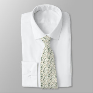 Eucalyptus Sage Green Wildflower Wedding Groomsmen Tie
