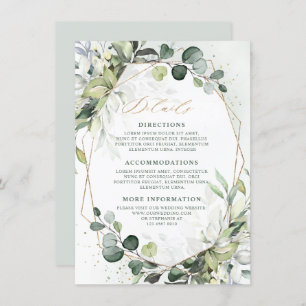 Eucalyptus Sage Greenery Geometric Wedding Details Enclosure Card
