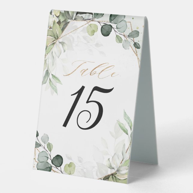 Eucalyptus Sage Greenery Modern Geometric Wedding (Back)