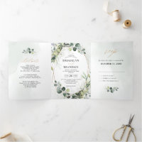 Eucalyptus Sage Greenery Modern Geometric Wedding