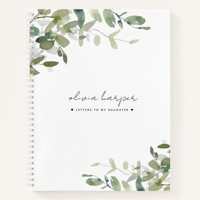 Eucalyptus Sage Ivy Letters to Daughter Memory Notebook (Front)