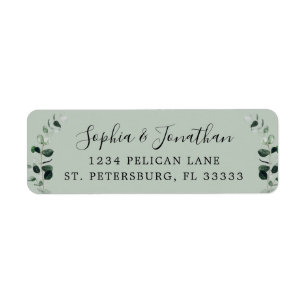 Eucalyptus Sage Wedding Return Address Label